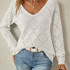 Megan | Elegant Openwork V-Neck Sweater