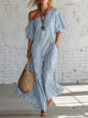 Flowy Striped Off-Shoulder Maxi Dress for Women