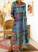 Boho Patchwork Cotton Maxi Dress for Women