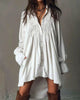 Feminine Lace Trim Shirt Dress for Women
