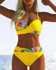 Feminine Floral Contrast Bikini for Women