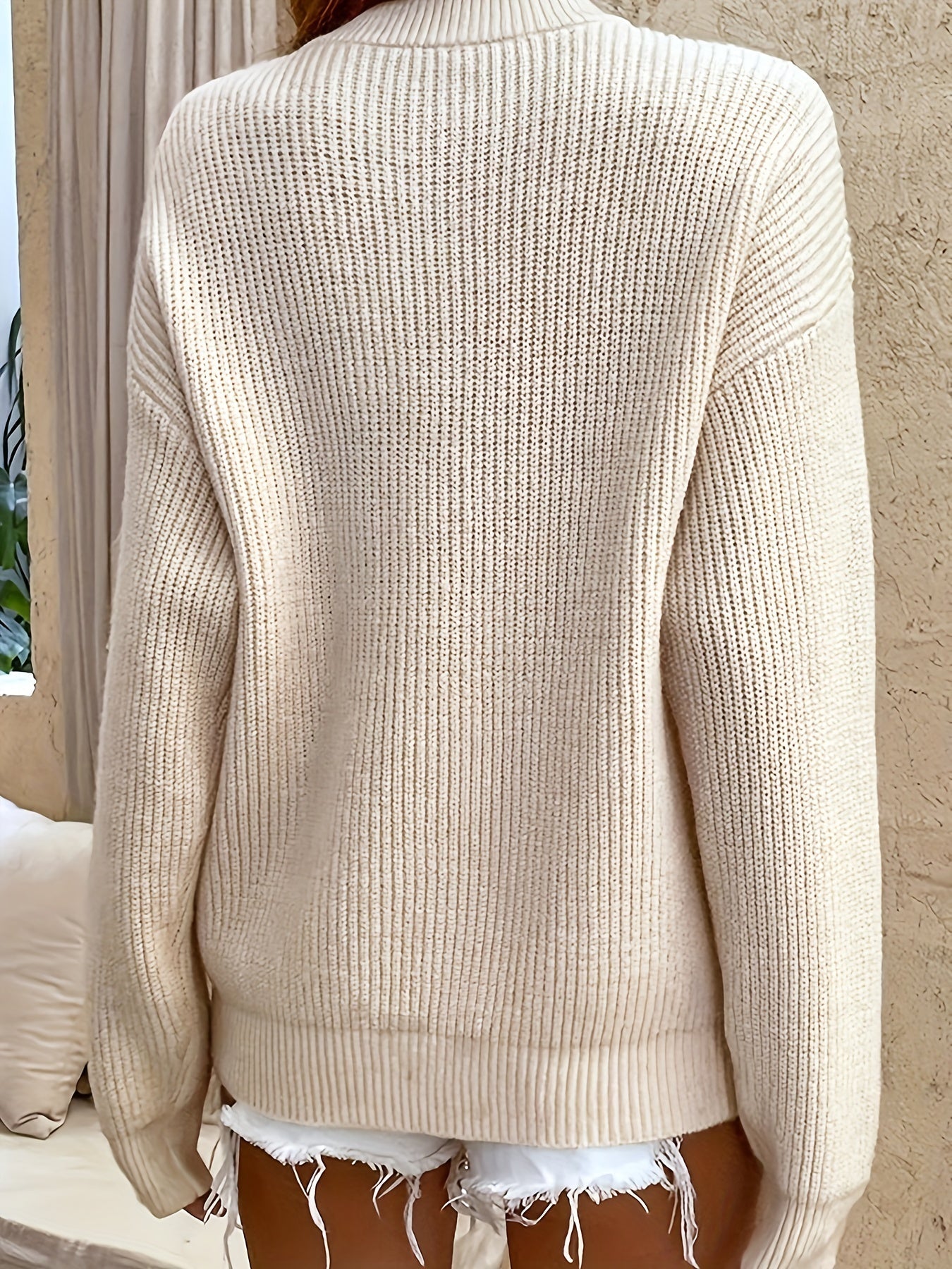 Cecilia | Elegant Button Ribbed Sweater - Picela