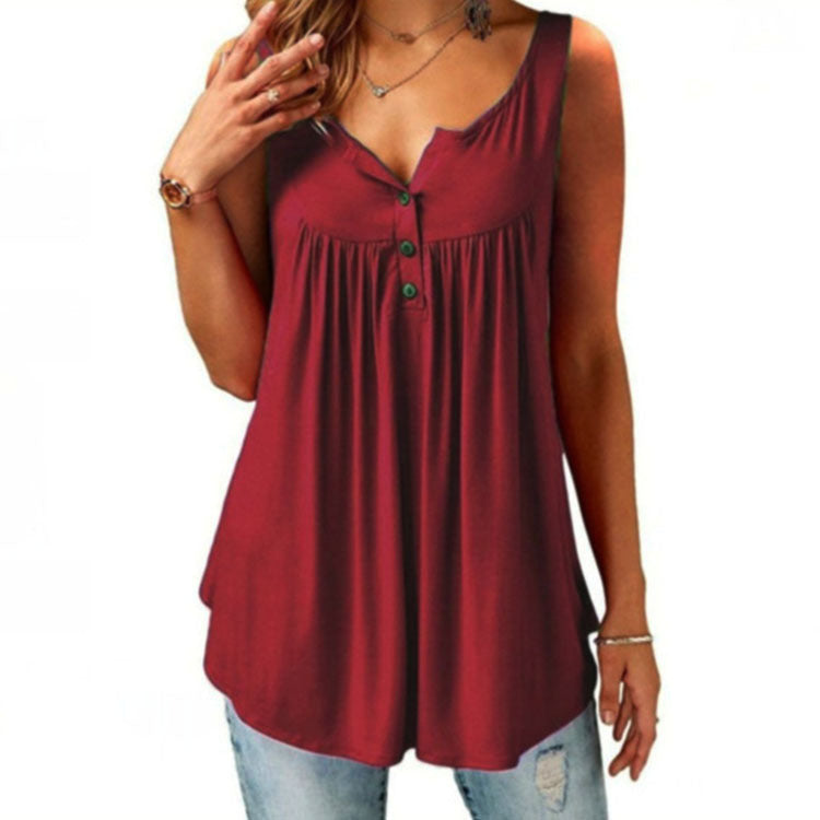 Christina | Elegant Button Flowy Top - Picela