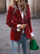 Christina | Elegant Velvet Tailored Blazer - Picela
