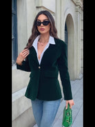 Christina | Elegant Velvet Tailored Blazer - Picela