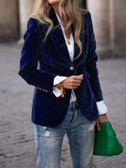 Christina | Elegant Velvet Tailored Blazer - Picela