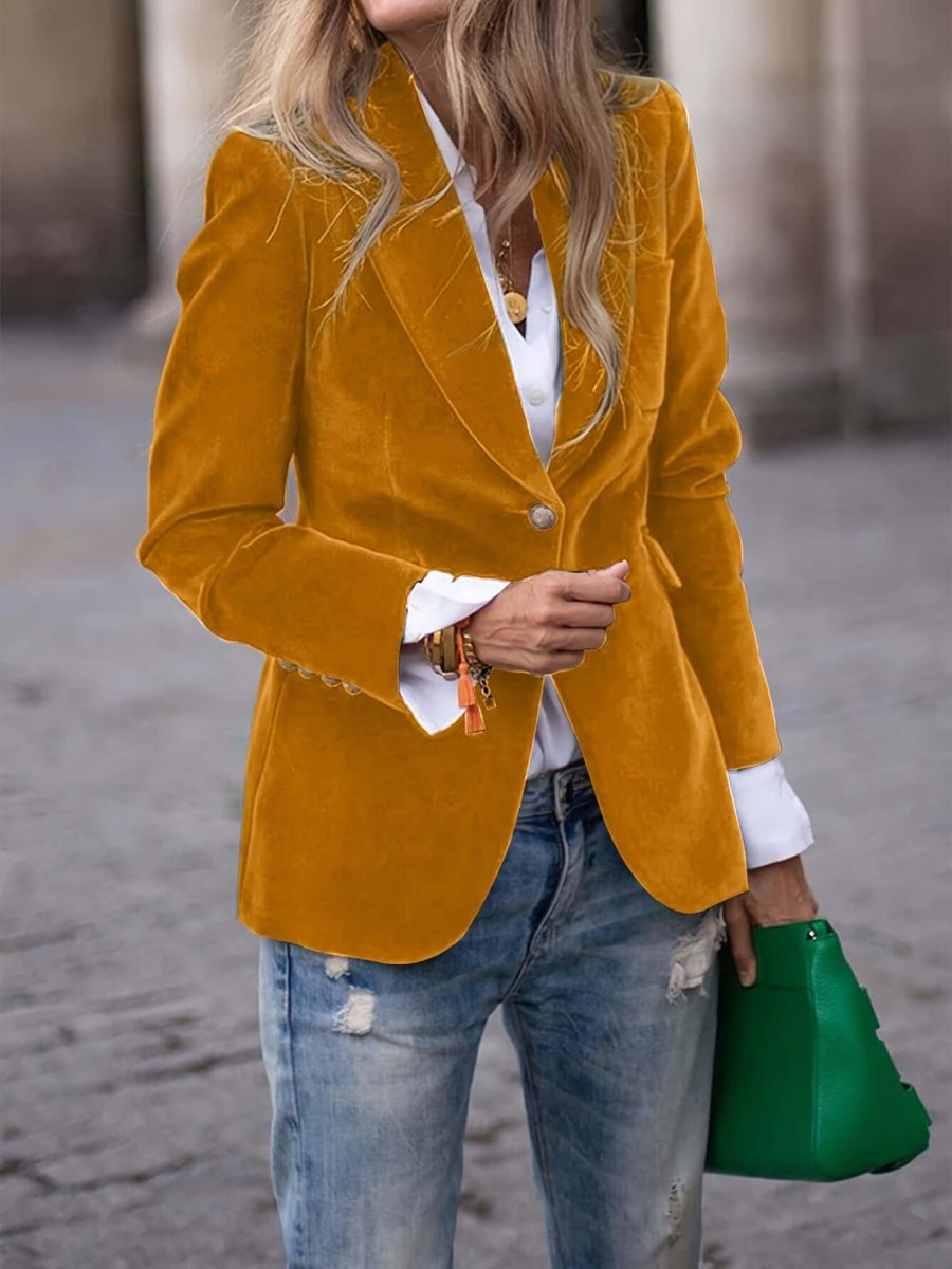 Christina | Elegant Velvet Tailored Blazer - Picela