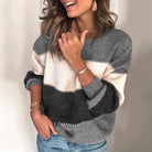 Christina | Stylish Colorblock Knit Sweater - Picela