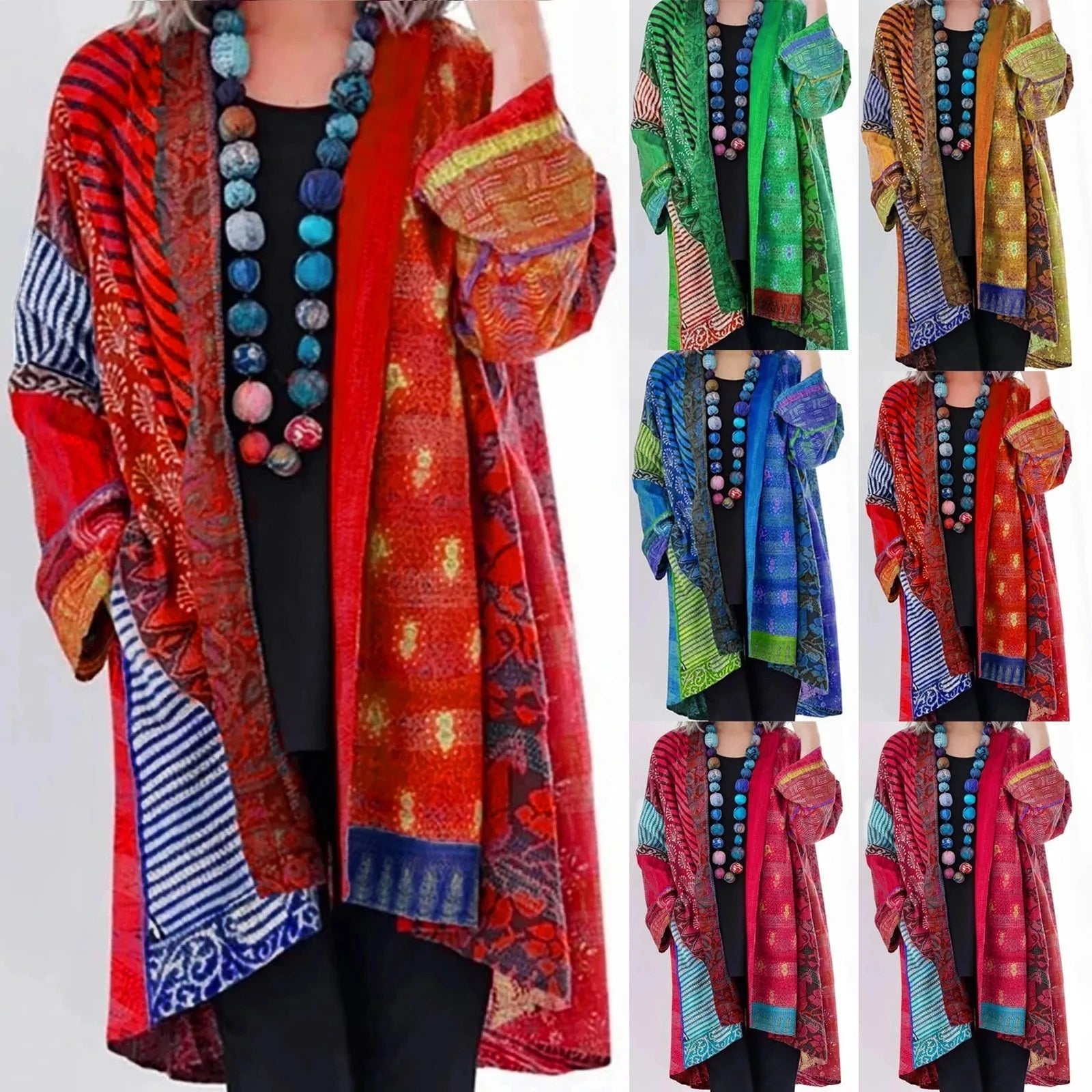 Christina | Stylish Patchwork Cardigan - Picela
