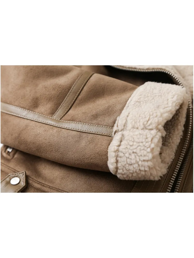 Christine | Cozy Shearling Aviator Jacket - Picela