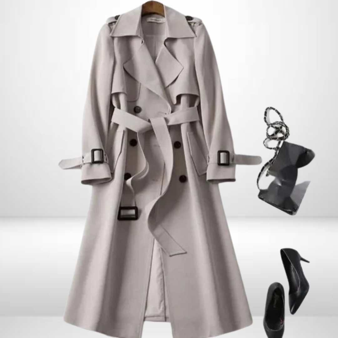 Christine | Elegant Belted Trench Coat - Picela