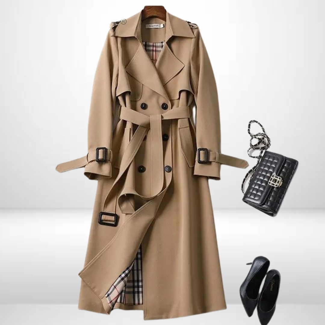 Christine | Elegant Belted Trench Coat - Picela