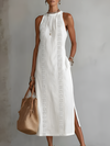 Christine | Elegant Lace-Trim Midi Dress - Picela