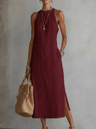 Christine | Elegant Lace-Trim Midi Dress - Picela