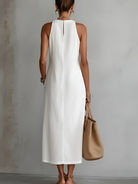 Christine | Elegant Lace-Trim Midi Dress - Picela