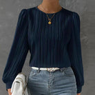 Christine | Elegant Pleated Puff-Sleeve Blouse - Picela