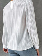 Christine | Elegant Pleated Puff-Sleeve Blouse - Picela