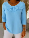 Christine | Feminine Bow Ribbed Sweater - Picela