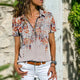 Boho Zip-Up Blouse for Women