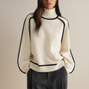 Jennifer | Elegant Turtleneck Contrast-Trim Sweater