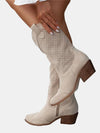 Katherine | Elegant Perforated Knee-High Boots