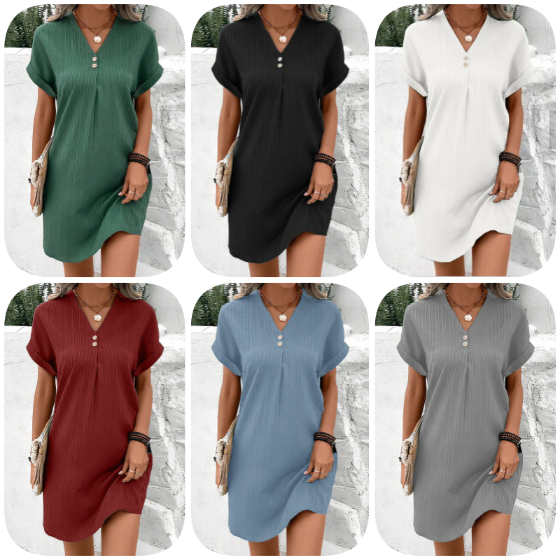 Danielle | Effortless Button Midi Dress - Picela
