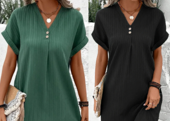Danielle | Effortless Button Midi Dress - Picela
