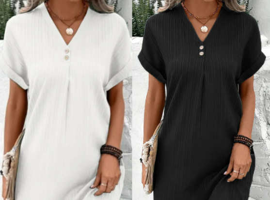 Danielle | Effortless Button Midi Dress - Picela