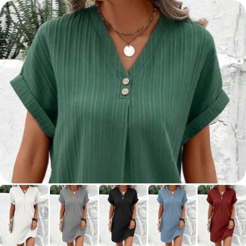 Danielle | Effortless Button Midi Dress - Picela