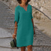 Danielle | Effortless V-Neck Shift Dress - Picela