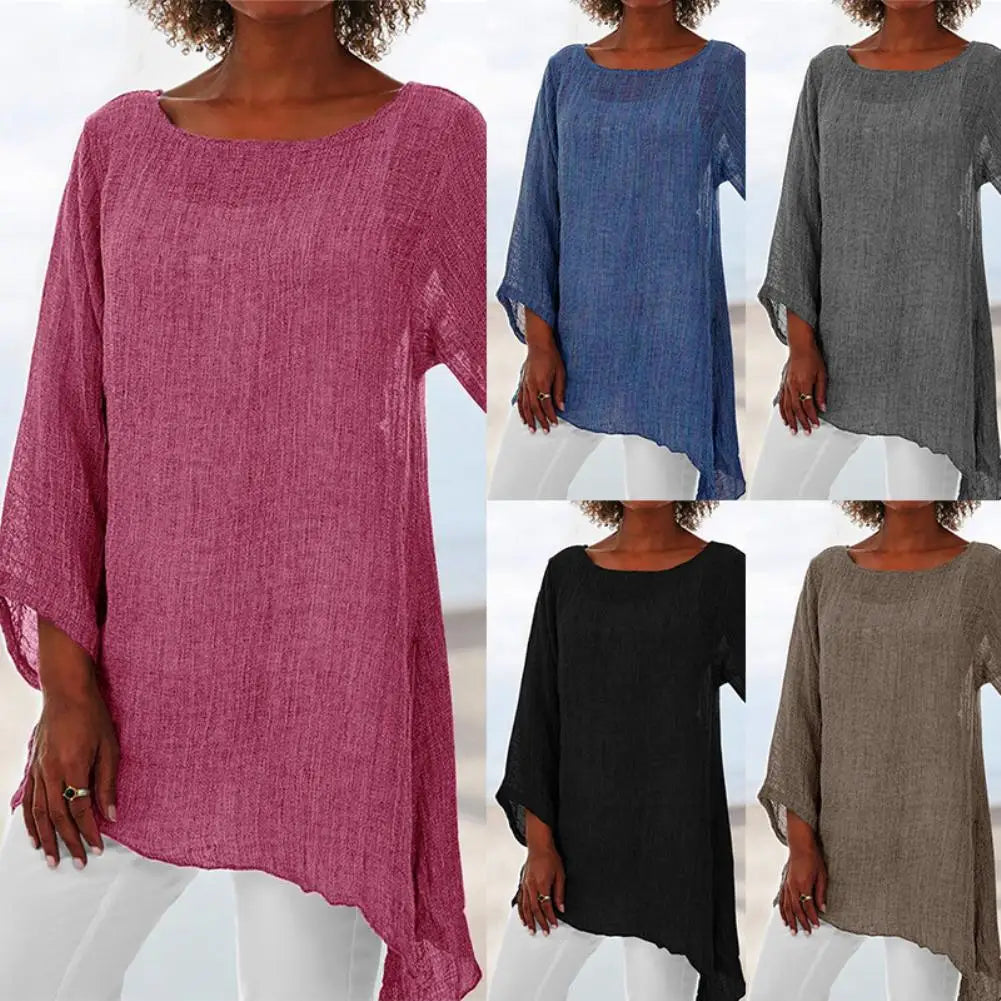 Danielle | Elegant Asymmetric Tunic Top - Picela