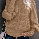Danielle | Elegant Cable-Knit Mock-Neck Sweater - Picela