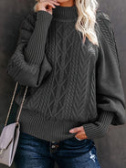 Danielle | Elegant Cable-Knit Mock Sweater - Picela