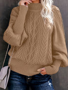 Danielle | Elegant Cable-Knit Mock Sweater - Picela