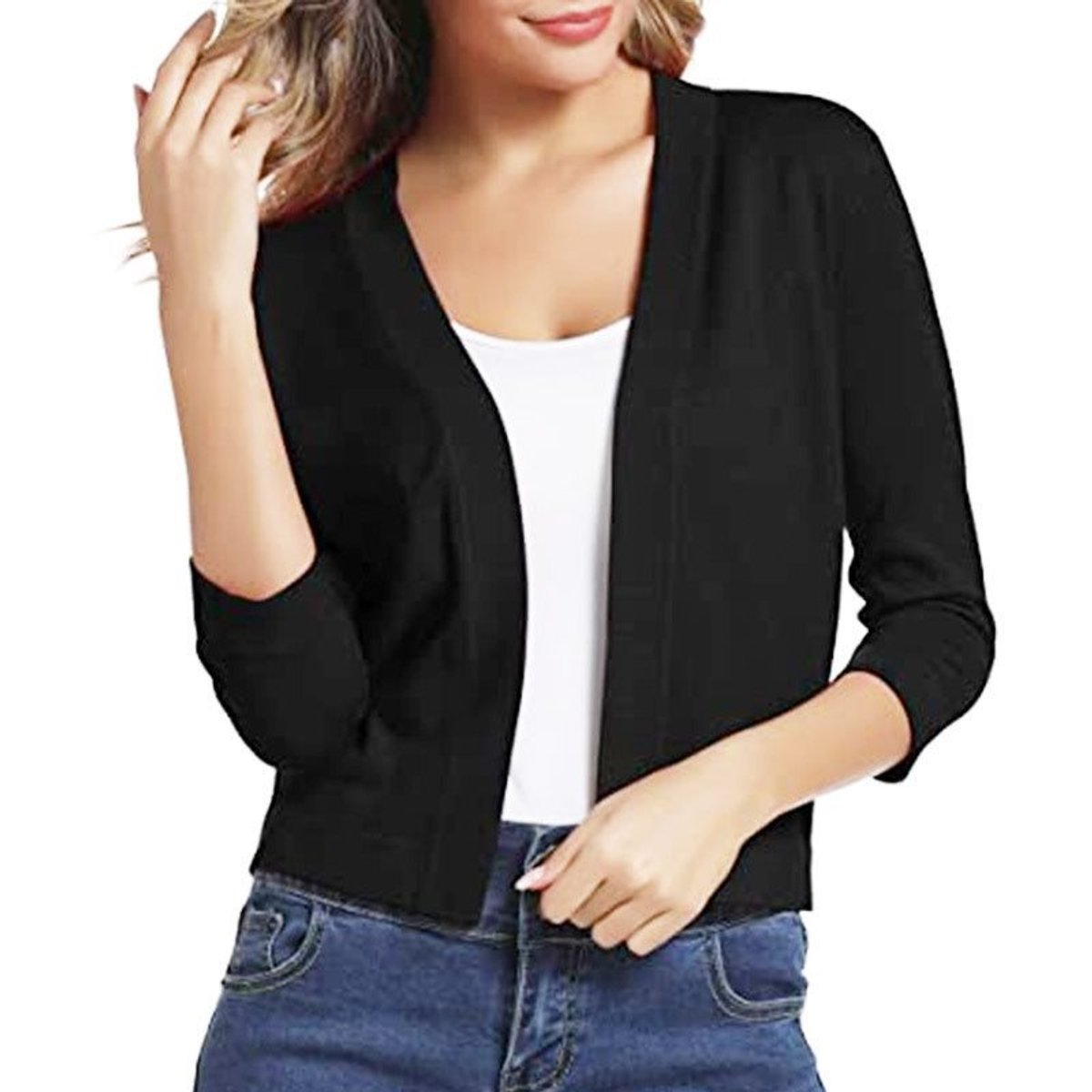 Danielle | Elegant Cropped Open-Front Cardigan - Picela