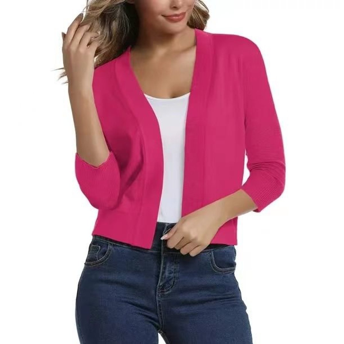 Danielle | Elegant Cropped Open-Front Cardigan - Picela