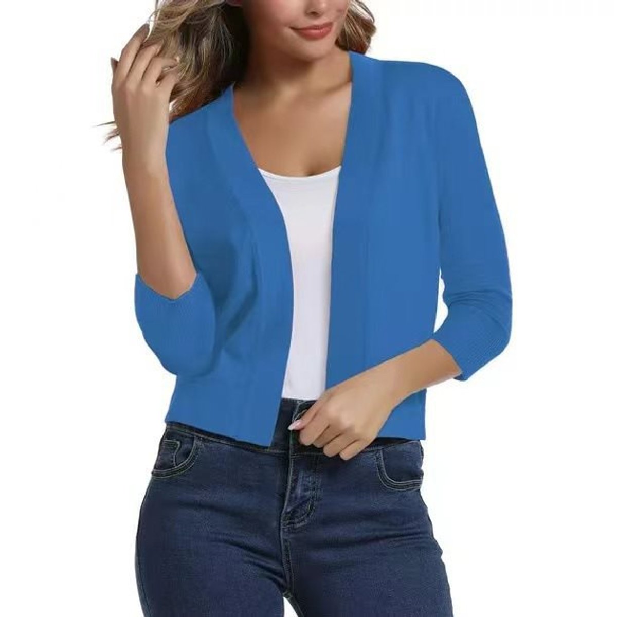 Danielle | Elegant Cropped Open-Front Cardigan - Picela