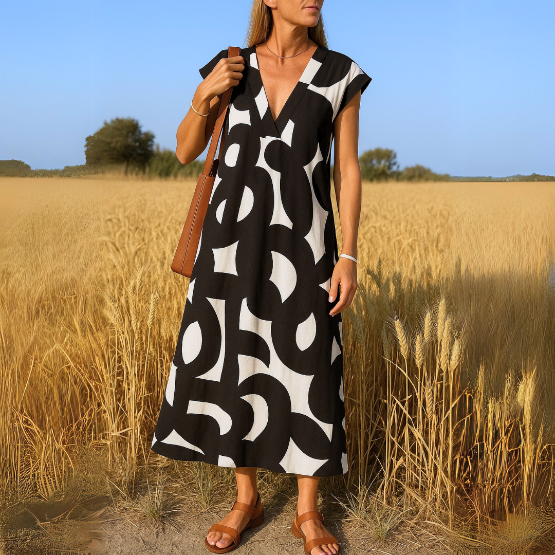 Danielle | Stylish Abstract Maxi Dress - Picela