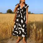 Danielle | Stylish Abstract Maxi Dress - Picela