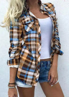 Danielle | Stylish Multicolor Plaid Blouse - Picela