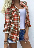 Danielle | Stylish Multicolor Plaid Blouse - Picela
