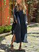 Flowy Cotton Linen Maxi Dress for Women