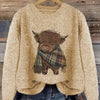 Nicole | Elegant Cow Knit Sweater
