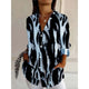 Abstract Button-Up Blouse for Women