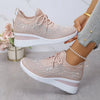 Sarah | Comfortable Knit Rhinestone Sneakers