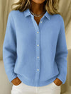 Samantha | Elegant Waffle-Knit Collared Cardigan