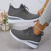 Sarah | Comfortable Knit Rhinestone Sneakers