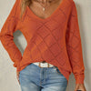 Megan | Elegant Openwork V-Neck Sweater