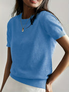 Elizabeth | Classic Short-Sleeve Knit Sweater - Picela