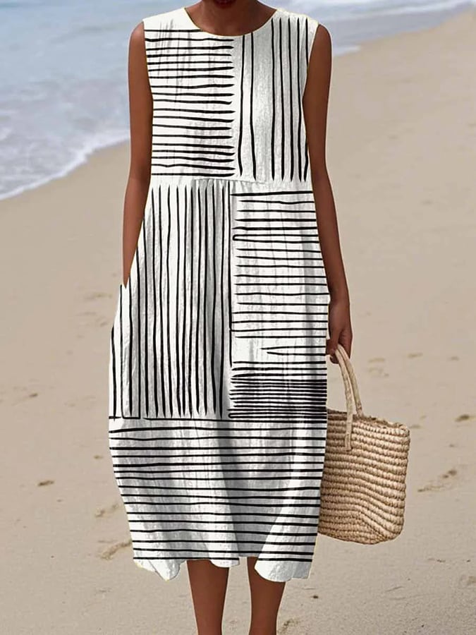 Elizabeth | Effortless Sleeveless Midi Dress - Picela